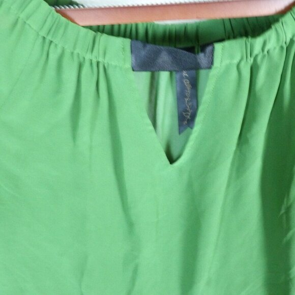 Green Loose Fit Short Sleeve Sheer Feminine Blouse | small - Picture 6 of 10